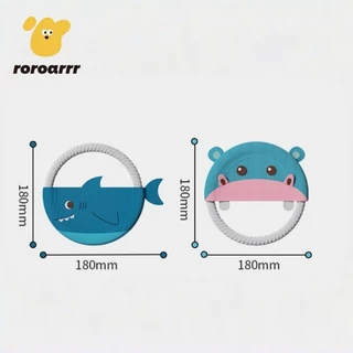 【Roroarrr】จานร่อนสัตว์เลี้ยงรูปทรง Shark Hippo!เชือกฝ้าย+ความหนาแน่นสูงผ้า Oxford ของเล่นสุนัขลูกสุนัขกัดทนการศึกษากัด