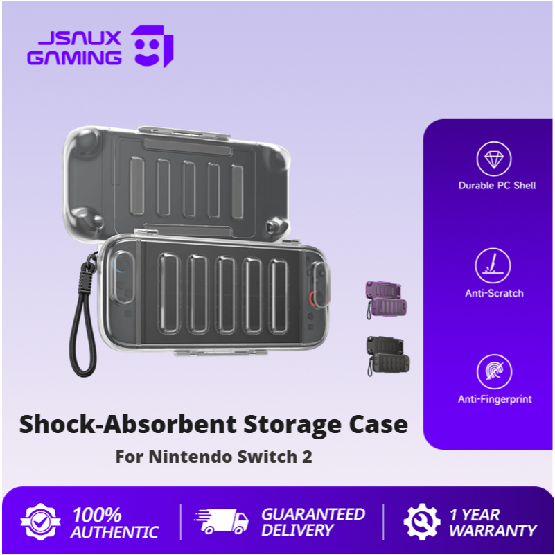 JSAUX เคสเก็บดูดซับแรงกระแทกสําหรับสวิตช์ 2 เคสป้องกันสําหรับ นินเทนโด สวิตช์ 2 (2025), เปลือกกระเป๋าถือแบบแข็ง-PC0116