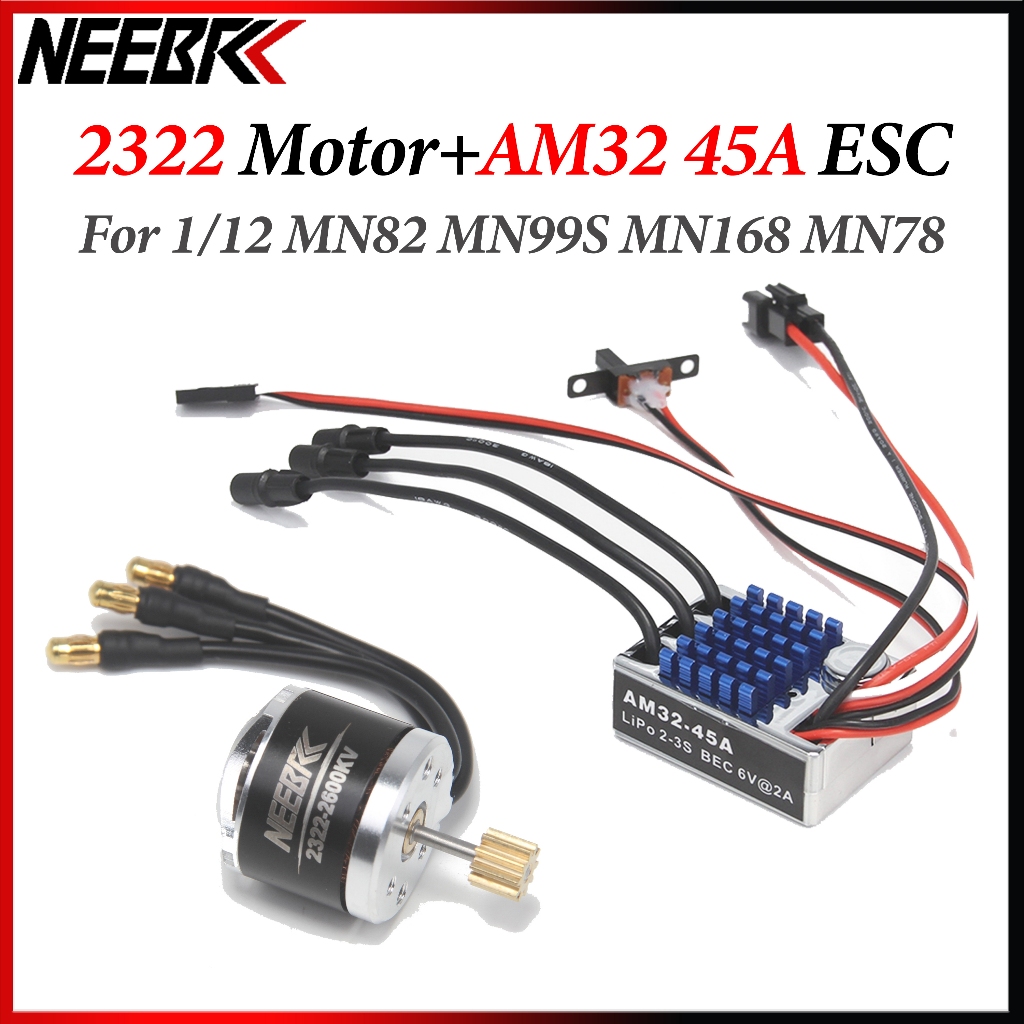 NEEBRC 2322 2600KV Outrunner มอเตอร์ไร้แปรง AM32 45A ESC สําหรับ 1/12 MN82 MN99S MN168 MN78 Off Road