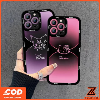 สําหรับ OPPO Reno16F 16Pro 15F 15ProMax 14F 14Pro 13F 13Pro 12F 12Pro 11F 11Pro 10Pro 8T 8Z 7Z 6Z การ์ตูนสีชมพู Hello Kitty สีม่วง Kuromi Anti-drop TPU P