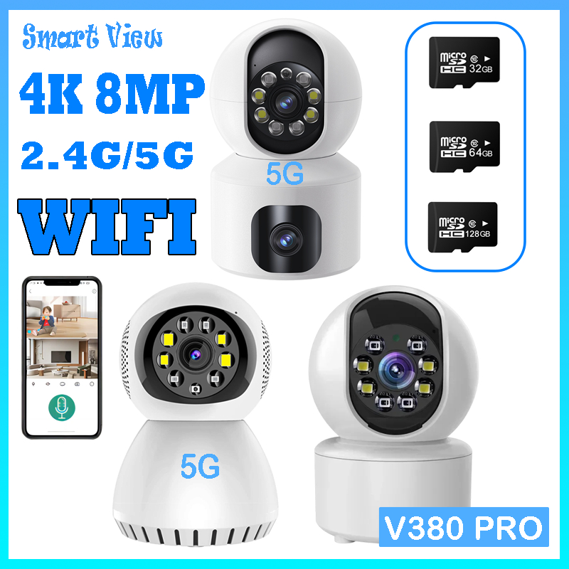 V380 PRO กล้องวงจรปิด 4K 5MP เลนส์คู่ 2.4G/5G Wifi IP Camera กล้องวงจรปิดไร้สาย กล้องวงจรปิดไวไฟ กล้