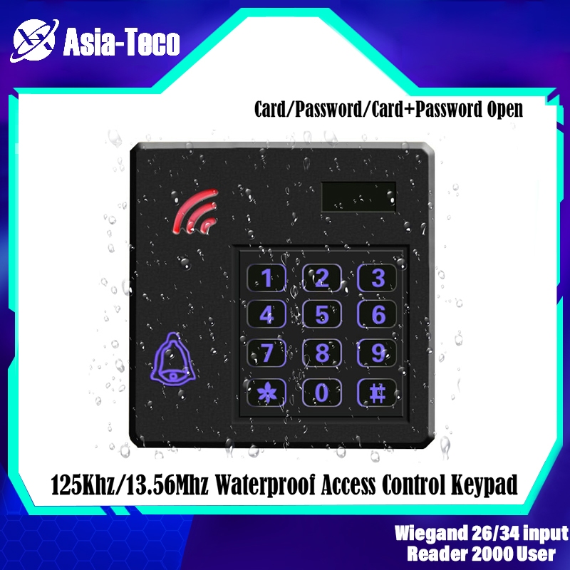 กันน้ํา RFID 125Khz/13.56Mhz ID IC Access Control Reader Entry Access Control คีย์บอร์ด WG 26/34