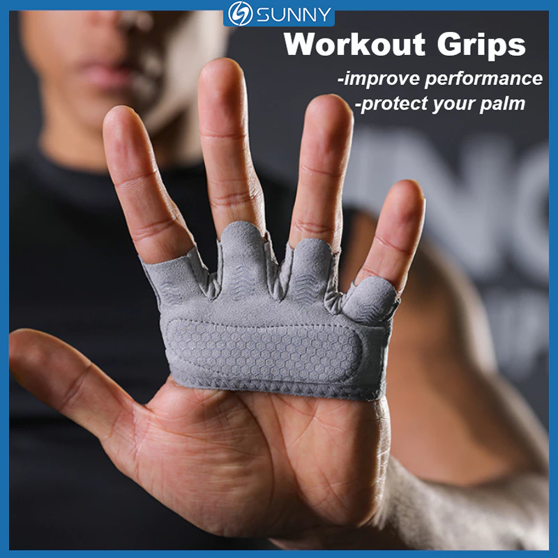 SunnyFit Pull Up Grips ถุงมือยกน้ําหนัก ยางป้องกันสำหรับการออกกำลังกาย กับ Dumbbell และ Barbell