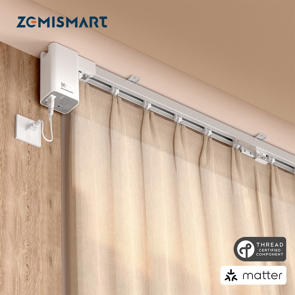 Zemismart Matter Over Thread สมาร์ทสไลด์ผ้าม่านมอเตอร์ Splicing DIY Track Alexa/Homekit/Google Home/