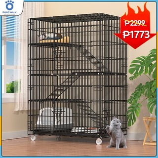 Cat Cage with Wheels 4Layer Stackable Portable Large Space Pet House For Cats & Small Pets