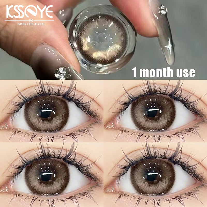 เลนส์KSSEYE คอนแทคเลนส์สี สีน้ําตาล/เทา 2 ชิ้น Softlens รายเดือนทิ้ง