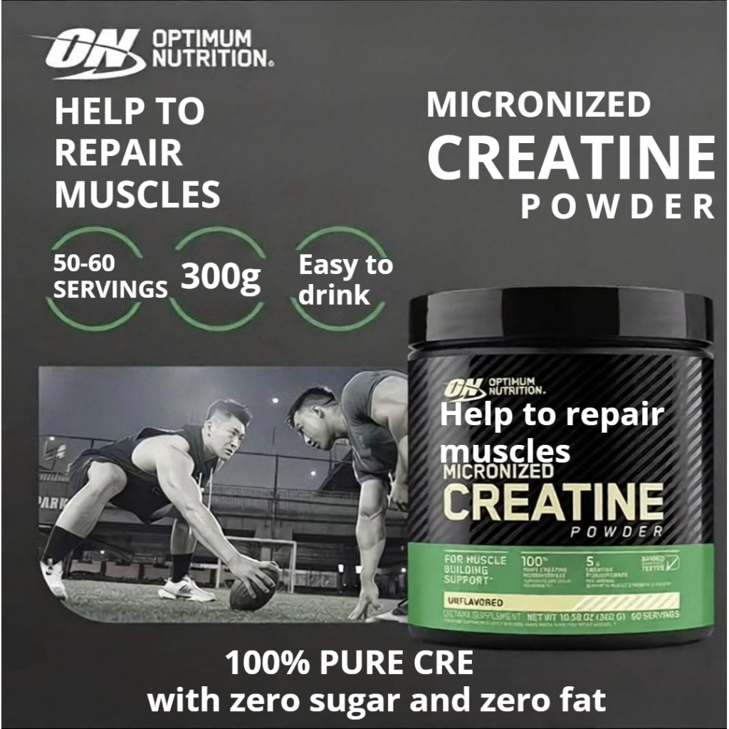 Optimum Nutrition Micronized Creatine Powder 300g แป้งสําหรับกีฬาและฟิตเนสเสริมสร้างกล้ามเนื้อ