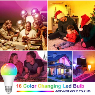 🚀ท้องถิ่น🚀3 ชิ้น E27 RGB หลอดไฟ 16 สี E27 ฐาน LED Multicolor หลอดไฟ 220 โวลต์หรี่แสงได้ 24 คีย์รีโมทคอนโทรลบรรยากาศแสงนีออนสําหรับห้องนอน Party Home