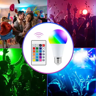 🚀ท้องถิ่น🚀3 ชิ้น E27 RGB หลอดไฟ 16 สี E27 ฐาน LED Multicolor หลอดไฟ 220 โวลต์หรี่แสงได้ 24 คีย์รีโมทคอนโทรลบรรยากาศแสงนีออนสําหรับห้องนอน Party Home