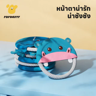 【Roroarrr】จานร่อนสัตว์เลี้ยงรูปทรง Shark Hippo!เชือกฝ้าย+ความหนาแน่นสูงผ้า Oxford ของเล่นสุนัขลูกสุนัขกัดทนการศึกษากัด