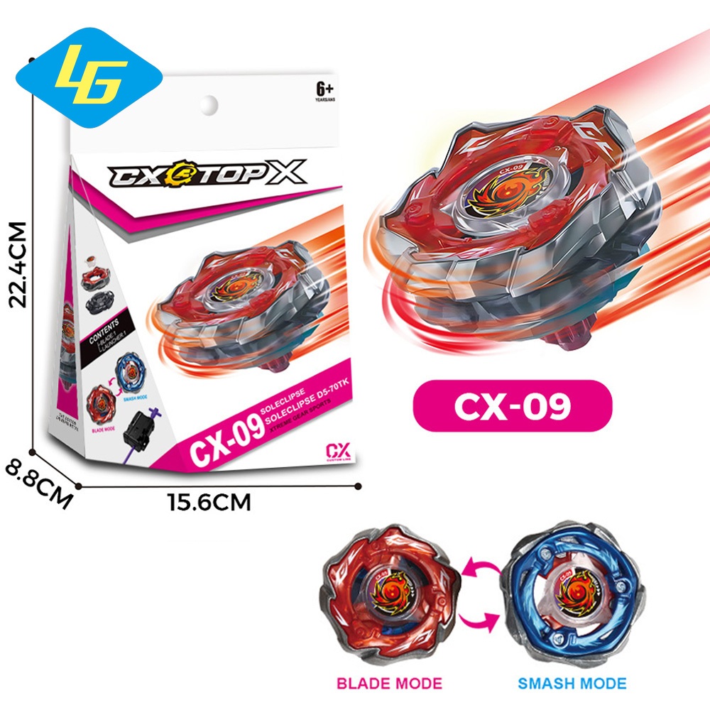 Beyblade X CX-09 Starter Sol Eclipse D5-70TK Beyblade Xtreme พร้อม Launcher Grip ชุด Bey Burst ของเล