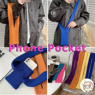 Phone Pocket กระเป๋าโทรศัพท์ มินิ ผ้าถัก กระเป๋าถือกระเป๋าผ้าถัก ผู้สื่อสาร กระเป๋าโทรศัพท์ไอโฟน ล้างทําความสะอาดได้นํามาใช้ใหม่