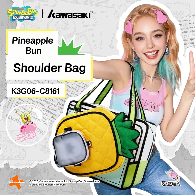 กระเป๋าสะพาย Kawasaki SpongeBob x ผลไม้ แบบไม้แบดมินตัน K3G06-C8161 – โปรปัง