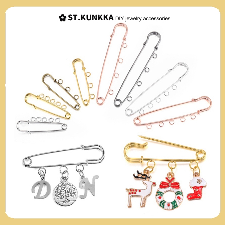 Safety Pinเข็มกลัด 10 ชิ้น/แพ็ค 50 80 90 มม. คลิปเข็มกลัดล็อคคงที่สำหรับ DIY เครื่องประดับทำอุปกรณ์เสริม