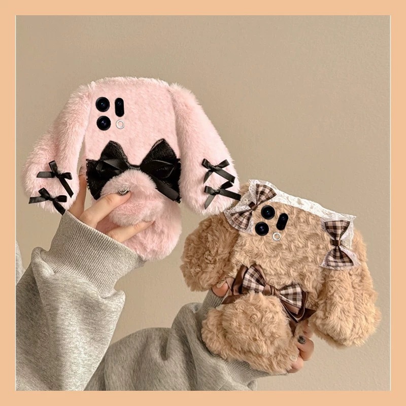 โบว์สไตล์ Bunney เคสโทรศัพท์สําหรับ OPPOFind X9 Pro X8 X7 X5 X8Pro N3 N5 ค้นหา N2Flip N3Flip นุ่มคลุ