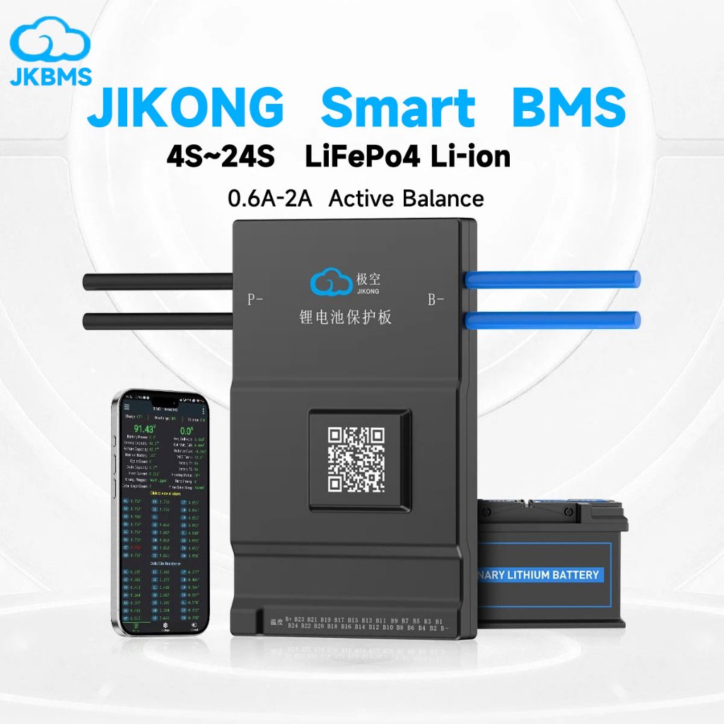 JK BMS Active Balance Smart Bms 8S 12S 13S 14S 16S 17S 20S 24S 100A 150A 200A Lifepo4 Li-Ion JIKONG