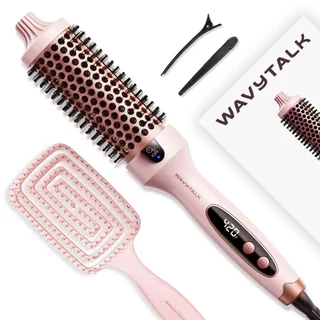 Wavytalk Thermal Brushes แปรงวงกลมร้อน 1.5 นิ้ว | เทคโนโลยีไอออนลบ[การตั้งค่าความร้อน 5 ระดับ] เครื่องม้วนผมแปรงร้อนแรงดันสากล