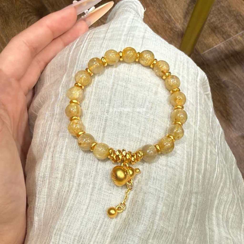 New Chinese Style Yellow God of Wealth Coiled Bracelet รูปที่ 7