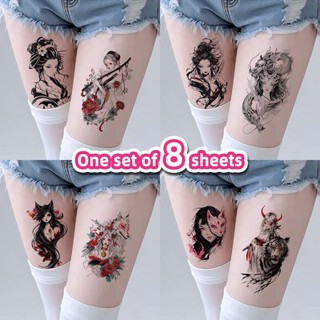 สติกเกอร์รอยสักหลากสี กันน้ำ สไตล์เกอิชา เหมาะสำหรับหญิงและเ…