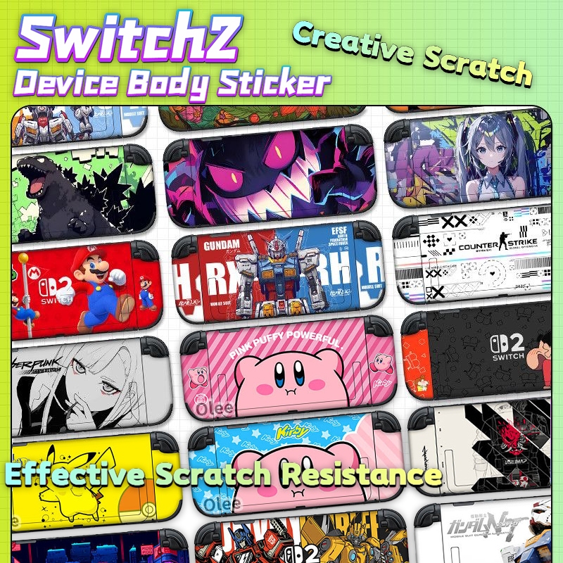 ชุดสติกเกอร์ป้องกันสําหรับ Nintendo Switch 2 2025 รุ่น, ผิวรูปลอกไวนิลที่กําหนดเองสําหรับ SWITCH OLED Console & Joycon & Dock & Grip