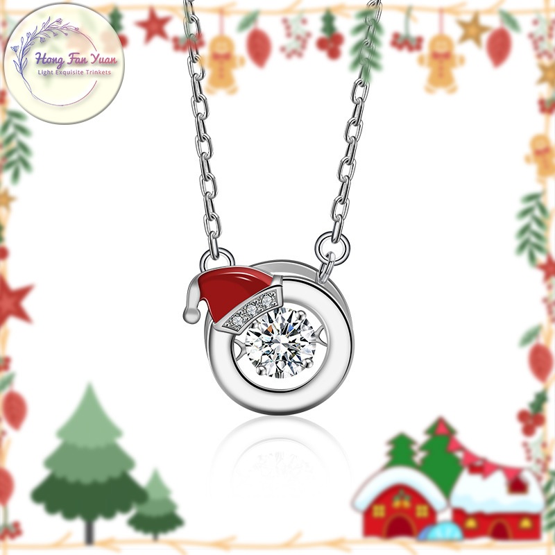 HFY GRA ได้รับการรับรอง 0.5ct จริง Moissanite Agile คริสต์มาส Collarbone สร้อยคอ S925 เงิน Hypoaller