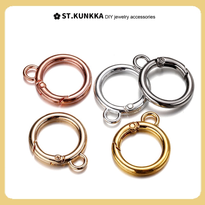 St.kunkka 5 ชิ้น 26 มม. แหวนกุญแจโลหะผสมพร้อมสลิงสปริงหัวเข็มขัดหัวเข็มขัดรอบ Made สําหรับพวงกุญแจ ราคา ถูกที่สุด ดีลบีเคเค