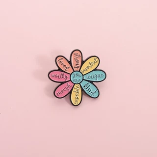 สีสัน Inspiring Be Kind คําคมเคลือบเข็มกลัดคุณเพียงพอคุณคุ้มค่าเข็มกลัดป้าย Pins อุปกรณ์เสริมของขวัญสําหรับเพื่อน
