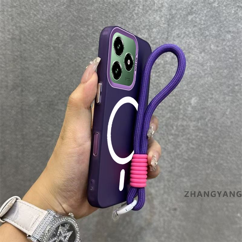 สําหรับRealme C63 4G C61 Matte TPUกันกระแทกเคสโทรศัพท์ความงามฟังก์ชั่นดูดแม่เหล็กออกแบบใหม่ซิลิโคนนุ