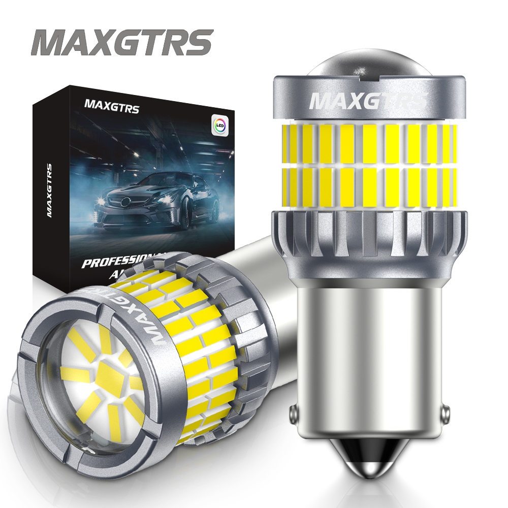 MAXGTRS 2 ชิ้น T20 7443 LED 1156 BA15S P21W ย้อนกลับที่จอดรถไฟเลี้ยว 7440 W21W W21/5W LED ไฟท้ายที่จอดรถไฟเบรคสีขาว