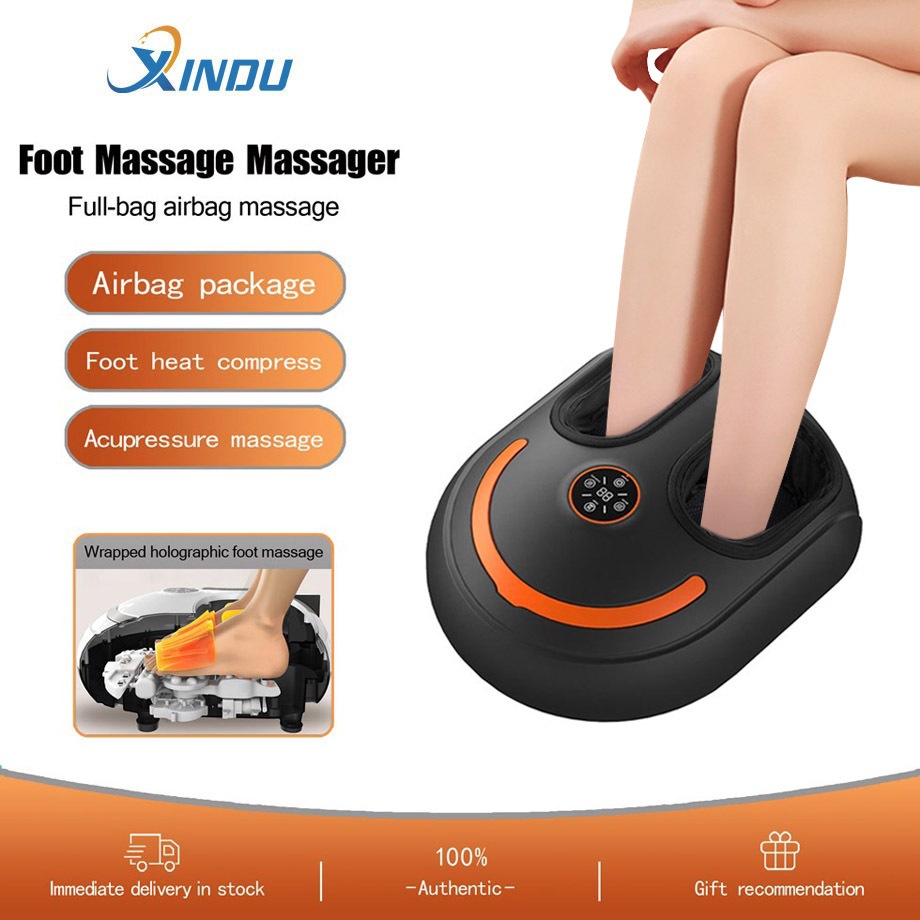 XINDU บ้านนวดเท้าเครื่องนวดเท้าอัตโนมัติ Air Wave ความร้อนถุงลมนิรภัยขาและเท้า Sole นวดเครื่องมือ