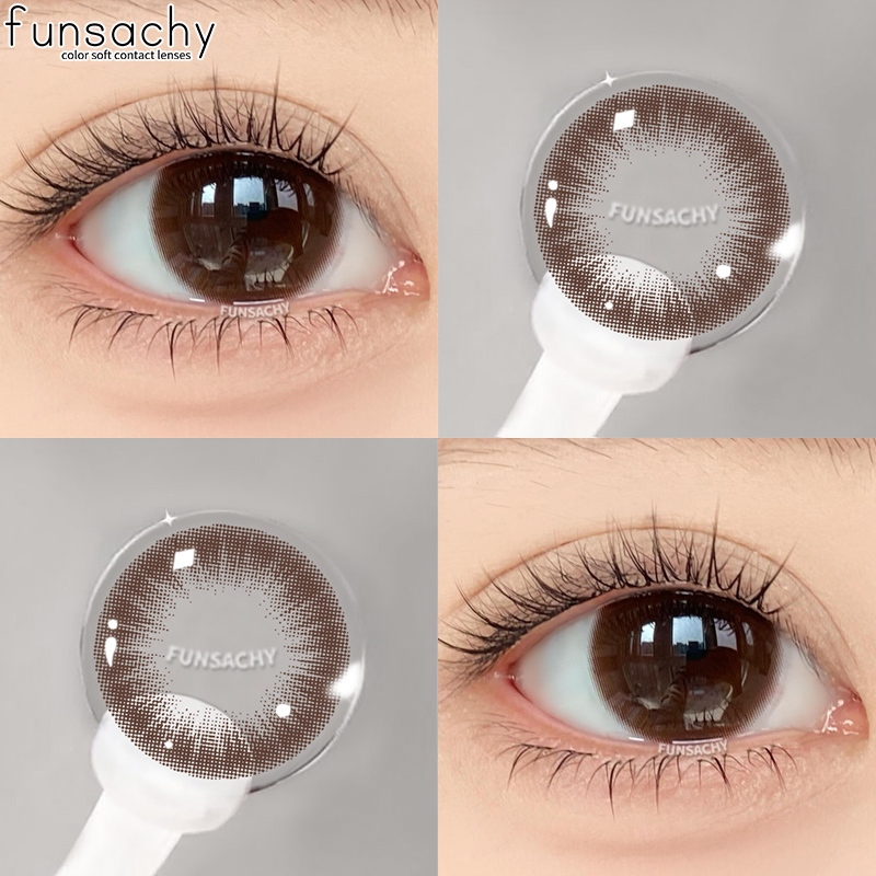 FUNSACHY BLOOM series คอนแทคเลนส์สีช็อคโกแลตสําหรับนักเรียนที่มีตาใหญ่ รายปีโยนคอนแทคเลนส์จาก -1.00 ถึง -8.00 ส่งไวจากไทย