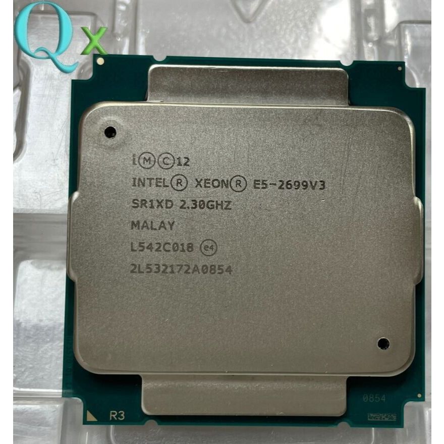 Xeon E5-2699 V3 LGA2011-3 โปรเซสเซอร์ CPU เซิร์ฟเวอร์ SR1XD 18-Core 2.3GHz