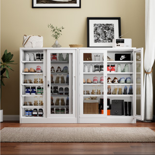 Spot Goods {จัดส่งฟรี} ตู้รองเท้าเหล็ก ตู้เหล็กประตูโปร่งใส …