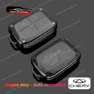 Chery iCar V23 ฝาครอบกุญแจอัจฉริยะ tpu เคสกุญแจ icar โปร่งใส/ขอบเงิน
