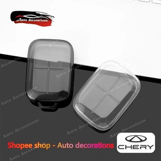Chery iCar V23 ฝาครอบกุญแจอัจฉริยะ tpu เคสกุญแจ icar โปร่งใส/ขอบเงิน