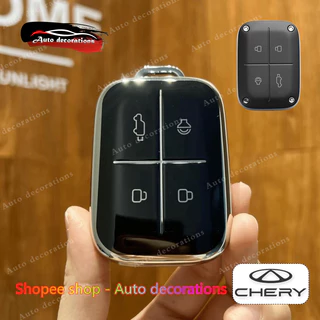 Chery iCar V23 ฝาครอบกุญแจอัจฉริยะ tpu เคสกุญแจ icar โปร่งใส/ขอบเงิน