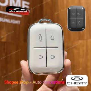 Chery iCar V23 ฝาครอบกุญแจอัจฉริยะ tpu เคสกุญแจ icar โปร่งใส/ขอบเงิน