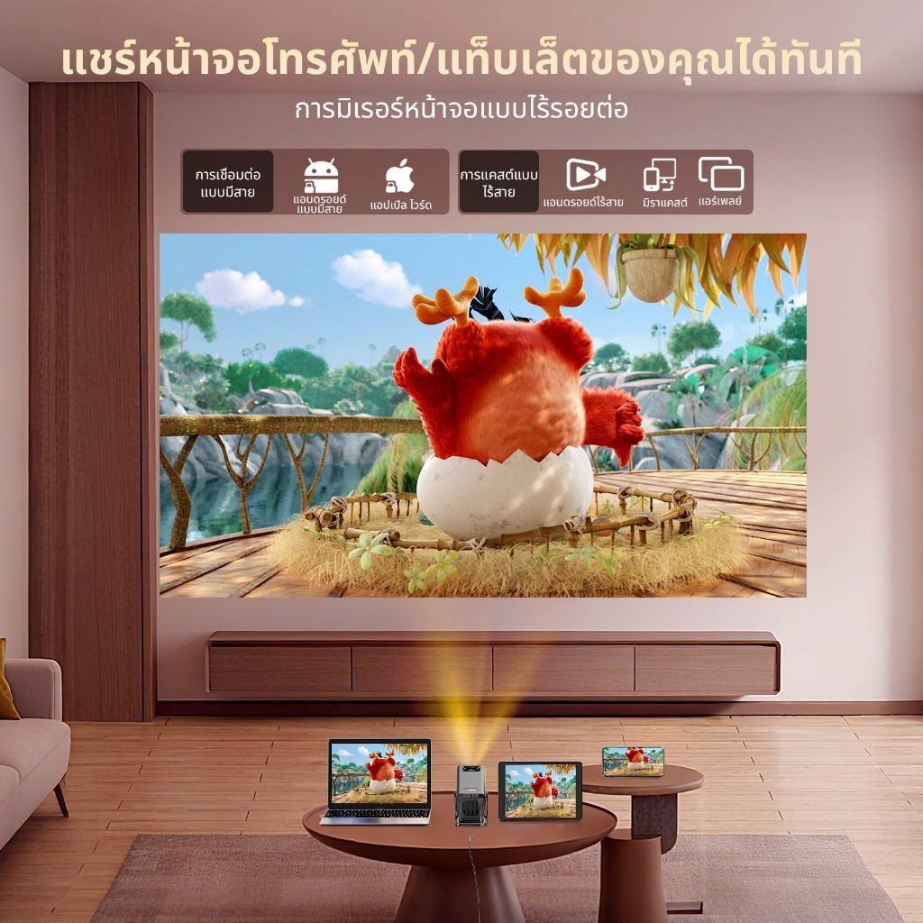 XGODY Gimbal 5 GO โปรเจคเตอร์พกพา Android 14 สนับสนุน 4K 8K HD ความสว่าง 300 ANSI - รูปที่ 7