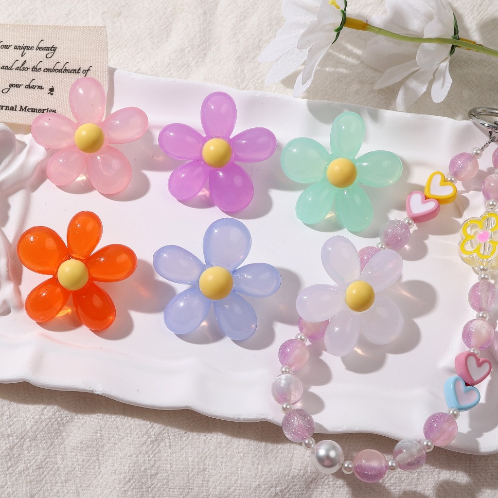 ไข่มันวุ้นดอกไม้ 40 มิลลิเมตร สุ่มสี สำหรับทำเอง อุปกรณ์แต่งผมและเครื่องประดับ