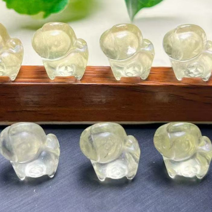 Citrine ธรรมชาติทันที Rich ประมาณ 16 มม. หัวและหาง Through-Hole แกะสลักชิ้นเครื่องประดับน่ารัก diy อุปกรณ์เสริม Simple All-Match ของขวัญ