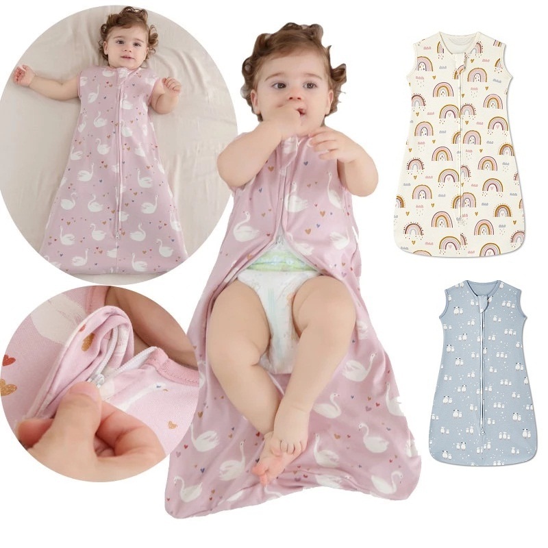 ใหม่ผ้าฝ้ายเด็กถุงนอนแขนกุดพันทารกแรกเกิดป้องกันการเตะถุงนอนสําหรับเด็กทารก