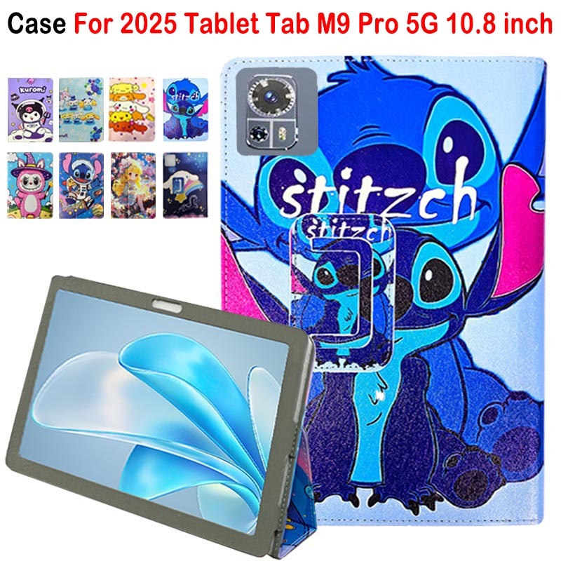 สําหรับ 2025 แท็บเล็ต Tab M9 Pro 5G 10.8 นิ้วแฟชั่นน่ารักการ์ตูนรูปแบบแท็บเล็ตป้องกันกรณี Tab M9Pro N20 5G 10.8 "คุณภาพสูง PU หนังฝาครอบ