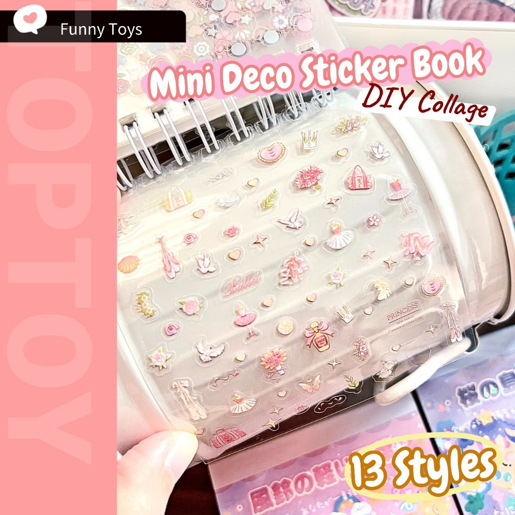 Mini Deco สติกเกอร์หนังสือน่ารักชุดสติกเกอร์ Kawaii Bow Knot ขนมขบเคี้ยวผลไม้ Journal โทรศัพท์ตกแต่งกันน้ําสติกเกอร์ DIY Collage