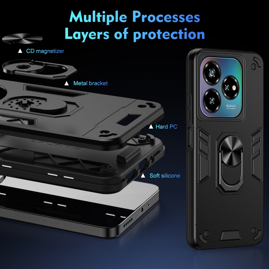 ปลอกสําหรับ ZTE Blade V60 Design 4G nubia BladeV60Design Z2350 เคสโทรศัพท์รถผู้ถือแหวนแม่เหล็กวงเล็บ