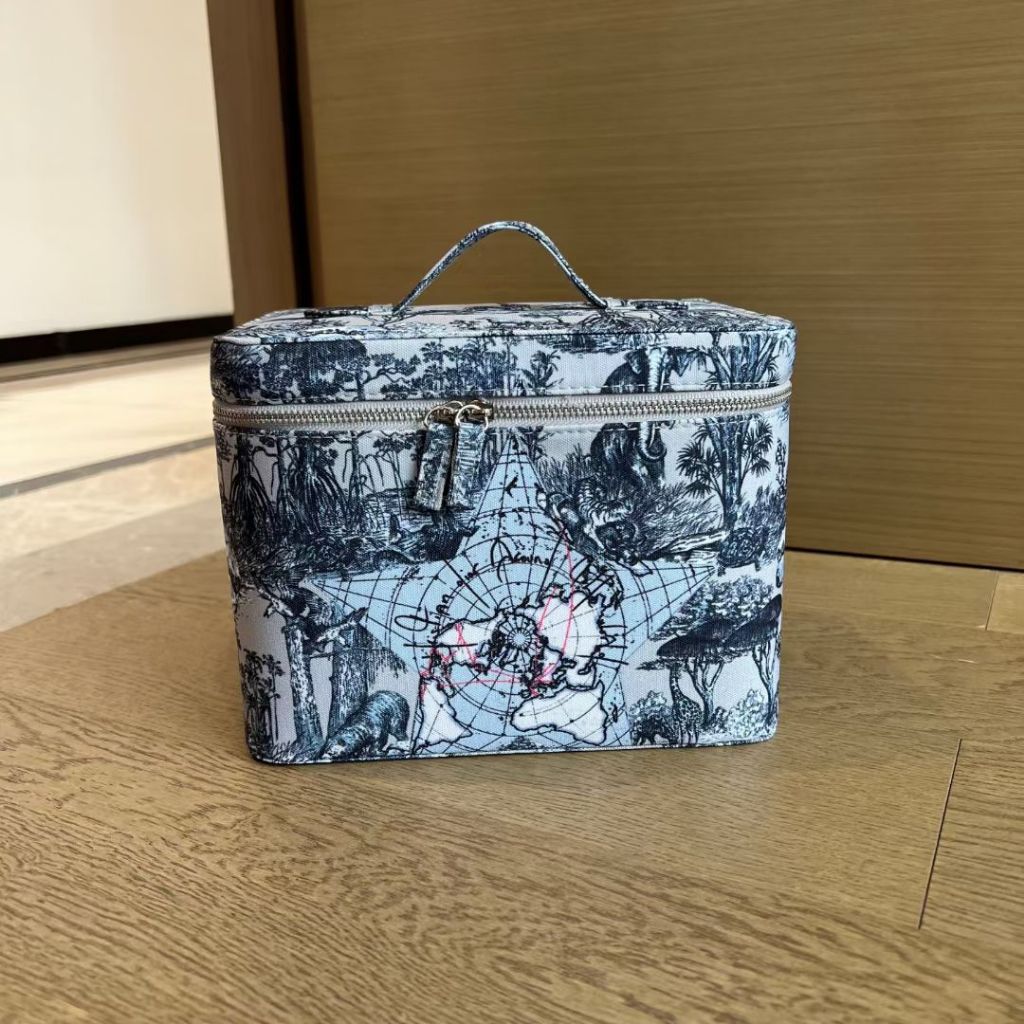 เคสเครื่องสําอางแบบพกพาแผนที่ที่ทันสมัยและเรียบง่าย