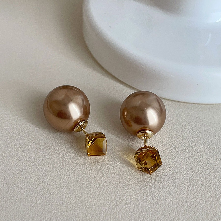 ต่างหูมุก Rhinestone กระพริบ ออกแบบเอกลักษณ์ หรูหรา สำหรับคนชอบแฟชันระดับไฮเอนด์ ราคา ถูกที่สุด ดีลบีเคเค แกลเลอรีภาพที่ 5