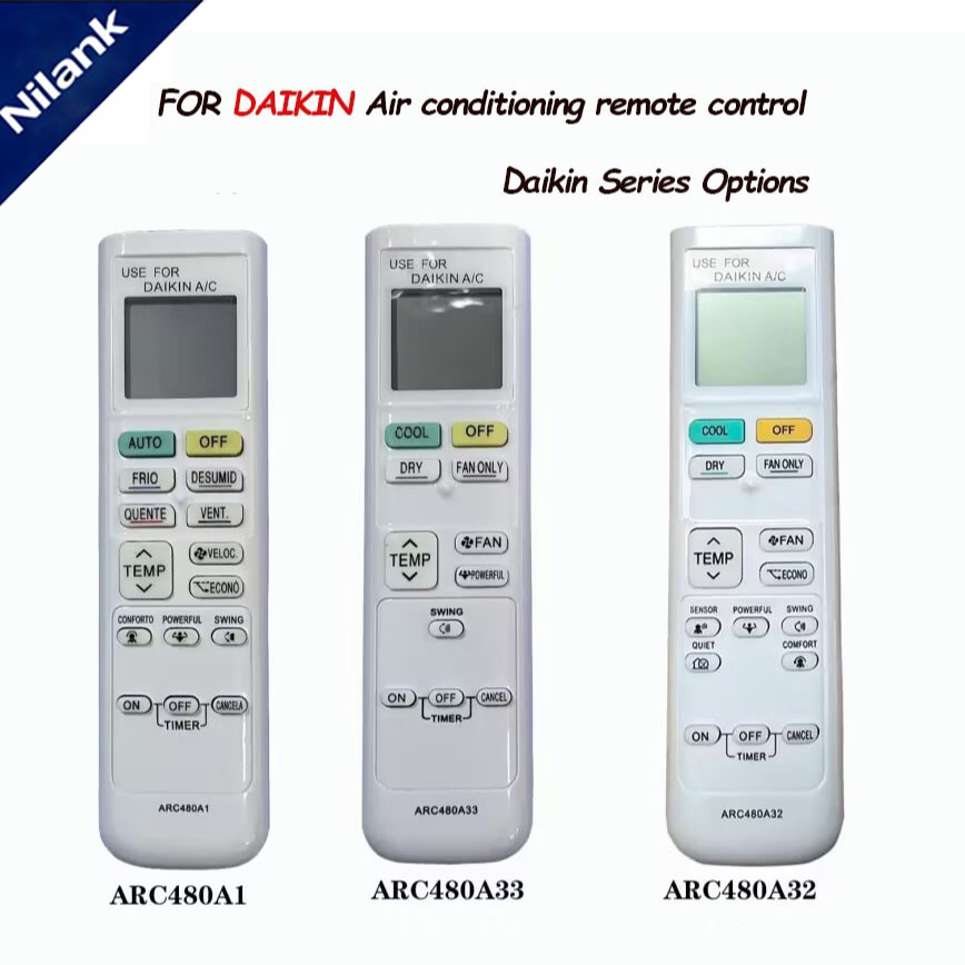 NiLANK เหมาะสําหรับ daikin รีโมทคอนโทรลเครื่องปรับอากาศ ARC480A33 ARC480A32 ARC480A1 ARC480A2 ARC480A3 ARC480A4 ARC480A5 ARC480A6 ARC480A7 ARC480A8A11A10A9 ARC480A10A10A10A9 ARC480 ARC480 ARC480A9