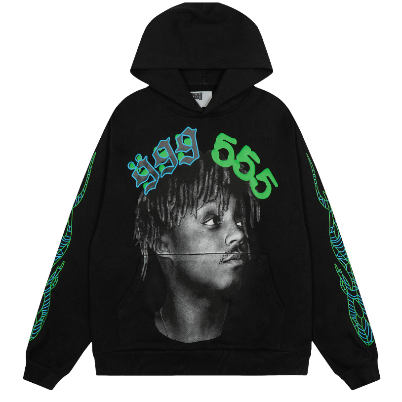 เสื้อฮู้ดผ้าฝ้ายแท้พิมพ์ลาย SP5DER แฟชั่น