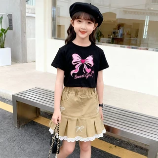 กระโปรงยีนส์สั้นรุ่นใหม่ สบายและหายใจง่าย สำหรับเด็กผู้หญิงอายุ 5 ถึง 12 ปี สไตล์ทันสมัยใส่ในชีวิตประจำวัน