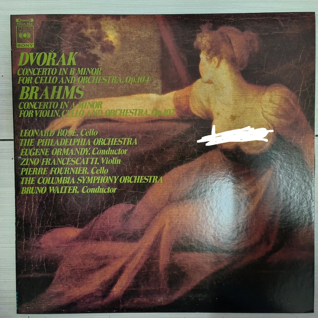 Dvoáks Cello Concerto for Orchestra, Brahms Violical Concerto (Rose), Francscatti vinyl lp